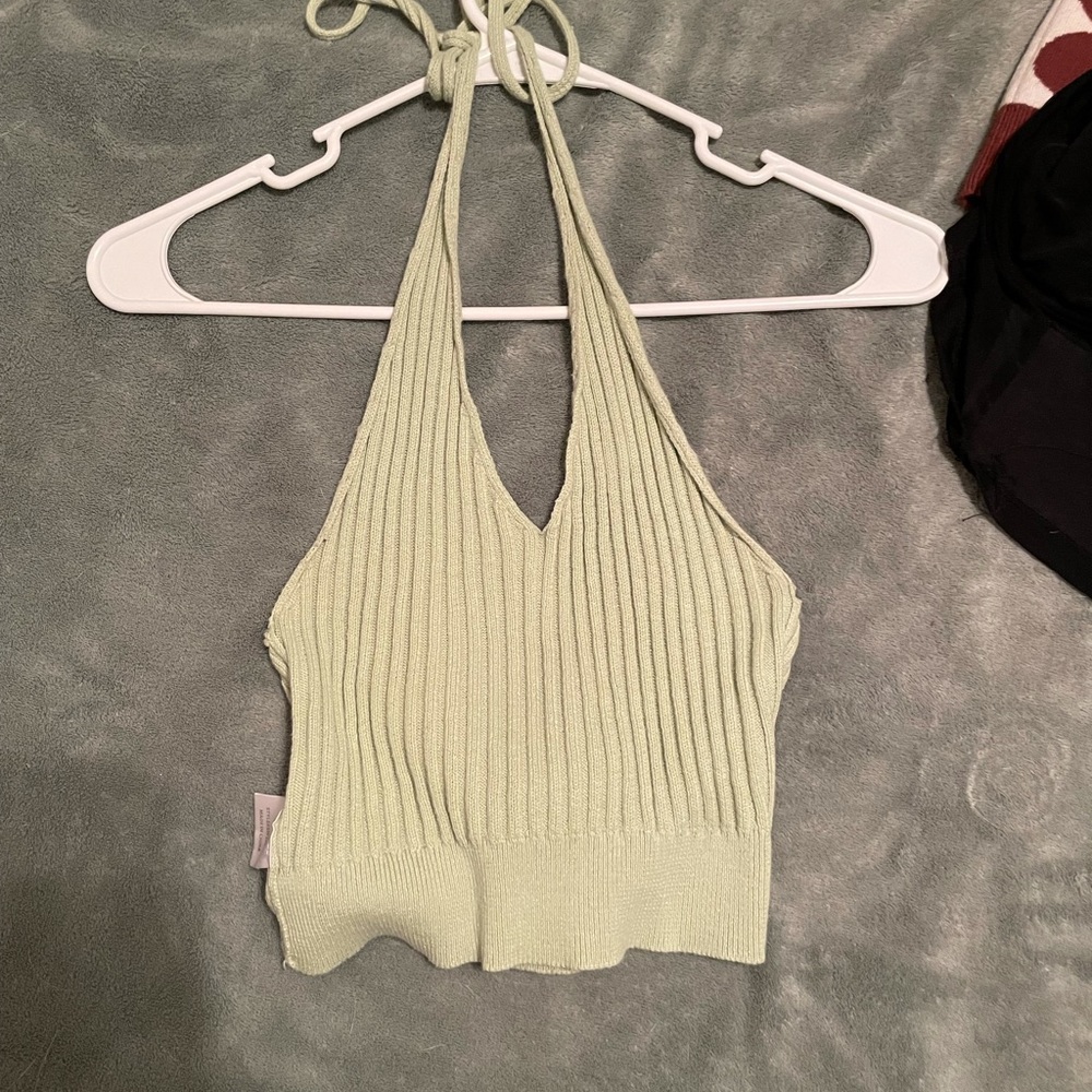 Green halter top